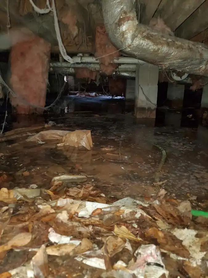 Crawl space flood assessment for Commercial Water Damage Restoration in Denair