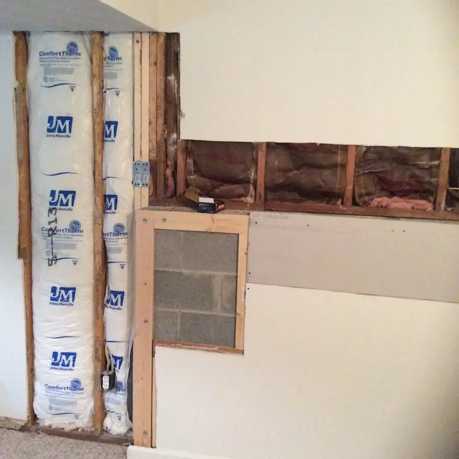 Wall insulation replacement during Basement Flood Cleanup in Denair